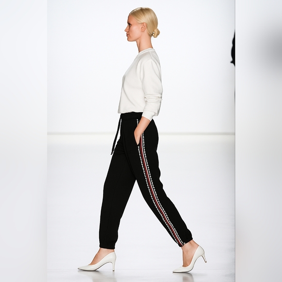 Gucci Crystal Trousers Technical Jersey jogger Pants Black Sz XS - Picture 1 of 12